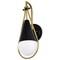 Nuvo Admiral 1-Light Wall Sconce Matte Black and Natural Brass White Opal Glass 60/7901 - alternate 7